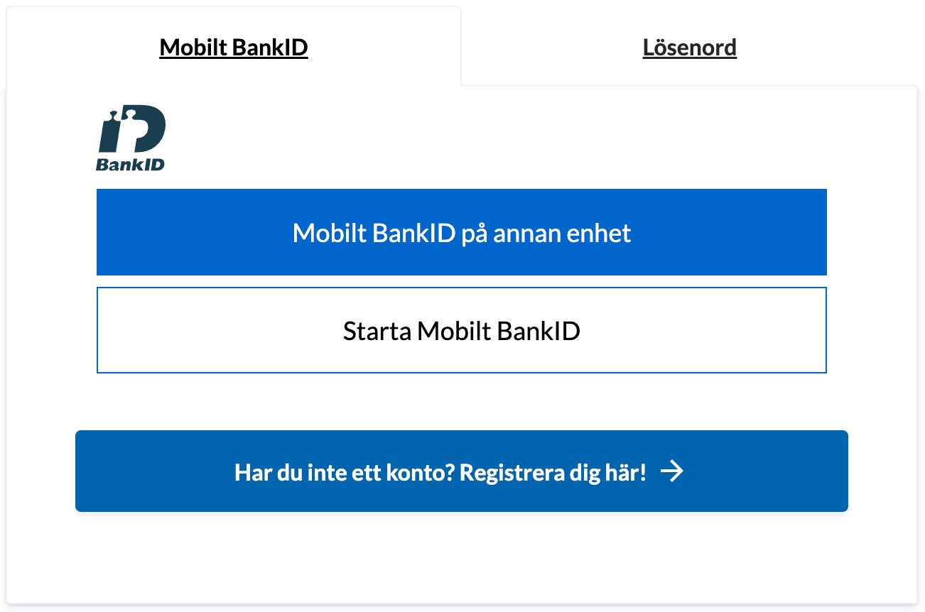 Logga in med Bank-ID